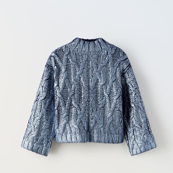 Zara metallic cable knit sweater - Picture 1 of 1